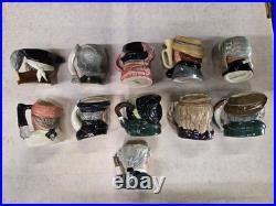 (11) Royal Dalton Toby Shot Mug Vintage Antique Lot Ahab Lawer Silver Twain Old