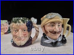 (11) Royal Dalton Toby Shot Mug Vintage Antique Lot Ahab Lawer Silver Twain Old