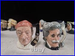 (11) Royal Dalton Toby Shot Mug Vintage Antique Lot Ahab Lawer Silver Twain Old