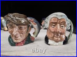 (11) Royal Dalton Toby Shot Mug Vintage Antique Lot Ahab Lawer Silver Twain Old