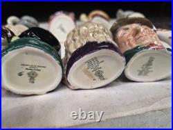 (11) Royal Dalton Toby Shot Mug Vintage Antique Lot Ahab Lawer Silver Twain Old