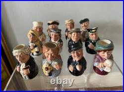 12 Royal Douton Doultonville Small Toby Jugs Various Characters