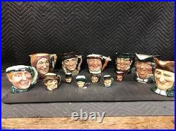 13 Royal Doulton Toby Jug/Mug/Pitcher Small And Large Collection Excellent Cond