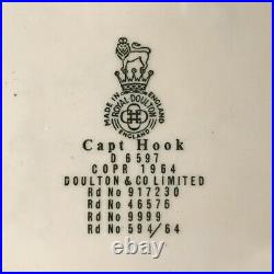 1964 Royal Doulton Captain Hook Capt Hook D6597 Large Character Jug Mug