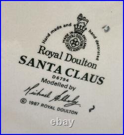 1987 Royal Doulton SANTA CLAUS Character Toby Jug D6794 with Holly Wreath Handle