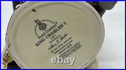 1992 Royal Doulton King Charles I Character Toby Jug 3 Handle #129 D6917 COA