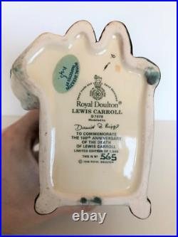 1996 Royal Doulton D7078 Lewis Carroll Toby Jug Limited Edition 565/1500