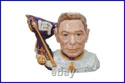 2 Royal Doulton Character Jugs Queen Elizabeth II & George VI Coronation COA Ltd