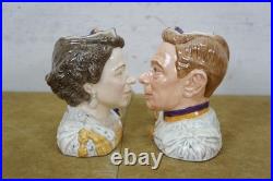 2 Royal Doulton Character Jugs Queen Elizabeth II & George VI Coronation COA Ltd
