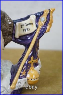 2 Royal Doulton Character Jugs Queen Elizabeth II & George VI Coronation COA Ltd