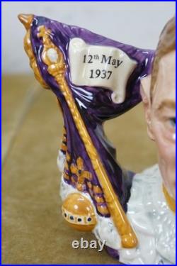 2 Royal Doulton Character Jugs Queen Elizabeth II & George VI Coronation COA Ltd