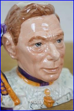 2 Royal Doulton Character Jugs Queen Elizabeth II & George VI Coronation COA Ltd