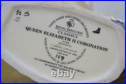 2 Royal Doulton Character Jugs Queen Elizabeth II & George VI Coronation COA Ltd