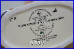 2 Royal Doulton Character Jugs Queen Elizabeth II & George VI Coronation COA Ltd