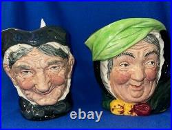 2- Royal Doulton Granny & Sairey Gamp Toby Large Character Jug