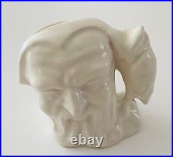 2 Royal Doulton Mini Undecorated Character Jugs Merlin and Falstaff 3 and 2.5