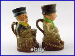 2 Royal Doulton Toby Character Jug Mini Pitchers Sam Weller Mr Micawber AS IS