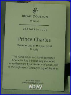 2008 Royal Doulton PRINCE CHARLES Character Jug of the Year D7283 COA + Label