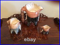 3 Pc Complete Set (s, M, L) Royal Doulton Character Jugs North American Indian