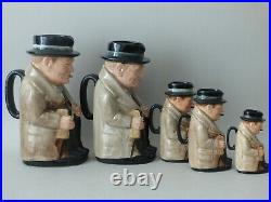 5 Royal Doulton Political Winston Churchill Toby Character Jugs Unrecorded Sizes