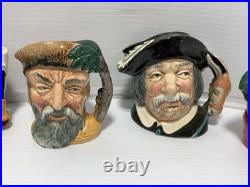 6 Vintage England Royal Doulton Character Toby Jugs/Mugs Auld Mac Town Crier