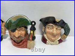 6 Vintage England Royal Doulton Character Toby Jugs/Mugs Auld Mac Town Crier