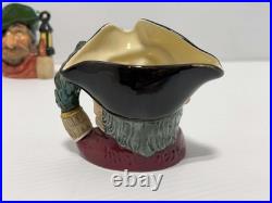 6 Vintage England Royal Doulton Character Toby Jugs/Mugs Auld Mac Town Crier