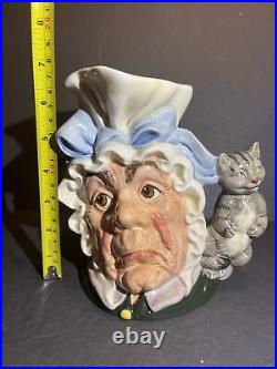 7 Inch Royal Doulton THE COOK AND THE CHESHIRE CAT Character Toby Mug Jug D 6842