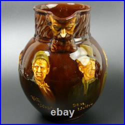 A Royal Doulton Dickens Characters Kingsware Pottery Maskhead Whisky Water Jug