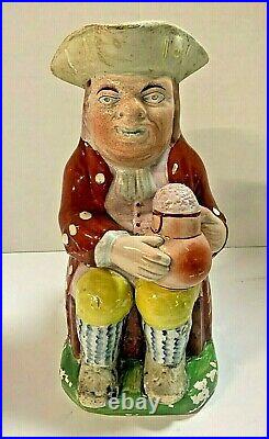 Antique Colonial Englishman With Pitcher Toby Jug Character Jug