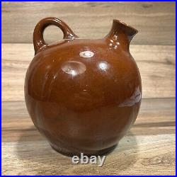 Antique Royal Doulton England Kingsware John Barleycorn Brown Ceramic Flask Jug