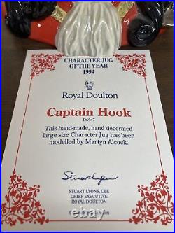 Artist Signed Royal Doulton Captain Hook Character Toby Mug With Coa