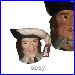 Authentic Royal Doulton Toby Character Jugs -D'Artagnon- LARGE & SMALL Signed