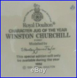 Coa Winston Churchill Bulldog Toby Character Jug Of Year 1992 D6907 Mint