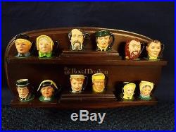 Complete 12 Royal Doulton Miniature Charles Dickens Character Toby Jugs Display