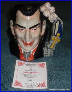 Count Dracula Character Toby Jug D7053 Royal Doulton Halloween Gift RARE