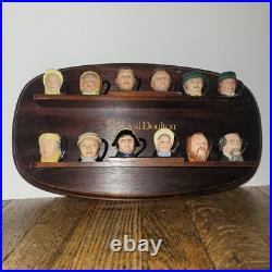 D6676-D6687 Royal Doulton Charles Dickens Set of 12 with Display Toby Mugs