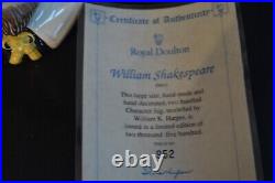 Doulton Character Jug Large 7H D6933 William Shakespeare 2Hndl Free SHIP USA