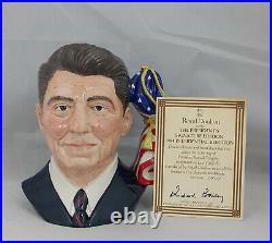Doulton Character Jug Ronald Reagan D6718 Presidents Signature & CoA Ltd to 2000