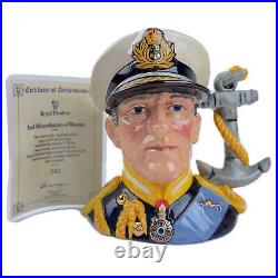 EARL MOUNTBATTEN OF BURMA Royal Doulton D6944 Large Character Jug British Naval