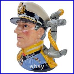 EARL MOUNTBATTEN OF BURMA Royal Doulton D6944 Large Character Jug British Naval