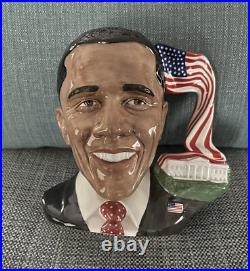 EUC President Barack Obama Royal Doulton Character Toby Mug D7300 COA/Signed