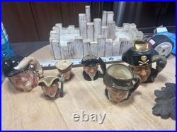 Estate Lot 6 total Toby Mugs And Lighter