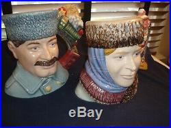 Extremely Rare Large Royal Doulton Character Jugs Dr. Zhivago And Lara D7286, D7