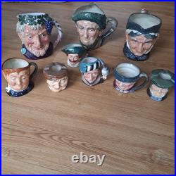 Full Set Royal Doulton England character /pirate mugs ash tray WithBOOK porcelin