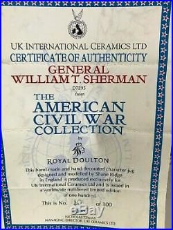 General Sherman limited edition # 10 0f 100 character jug withbox and COA