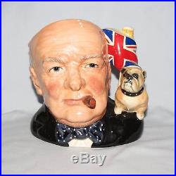 Iconic Royal Doulton Large size character jug D6907 Winston Churchill Bulldog #1