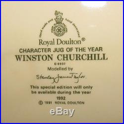 Iconic Royal Doulton Large size character jug D6907 Winston Churchill Bulldog #1