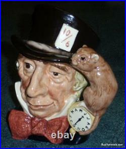 LARGE Mad Hatter Royal Doulton Character Toby Jug D6598 Alice In Wonderland