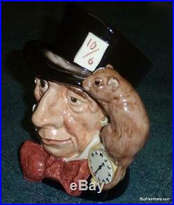 LARGE Mad Hatter Royal Doulton Character Toby Jug D6598 Alice In Wonderland